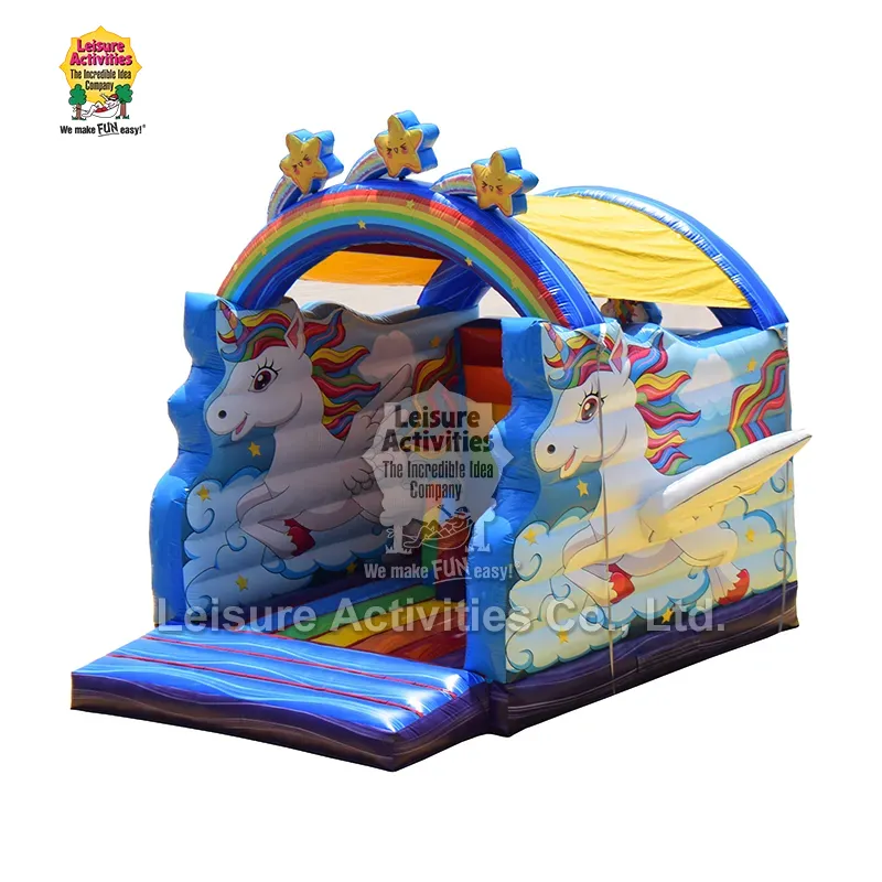 Castele gonflabile super gonflabile Unicorn Rainbow